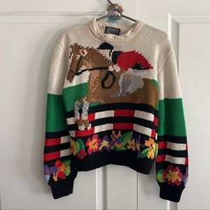 Handmade Vintage 1989 Berek Equestrian Sweater